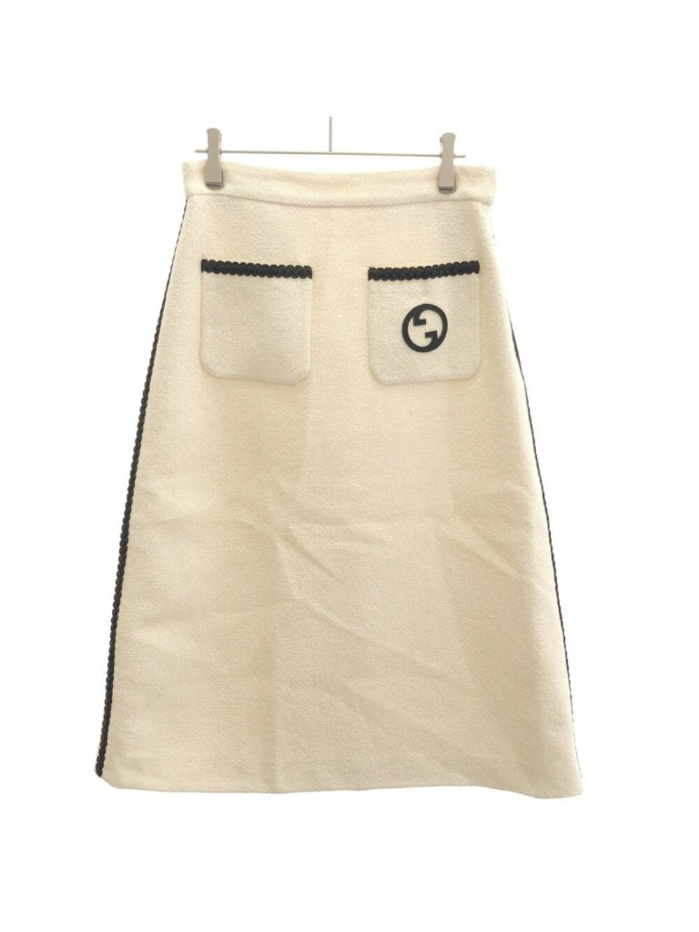Gucci Interlocking G Tweed Skirt Ivory 40
